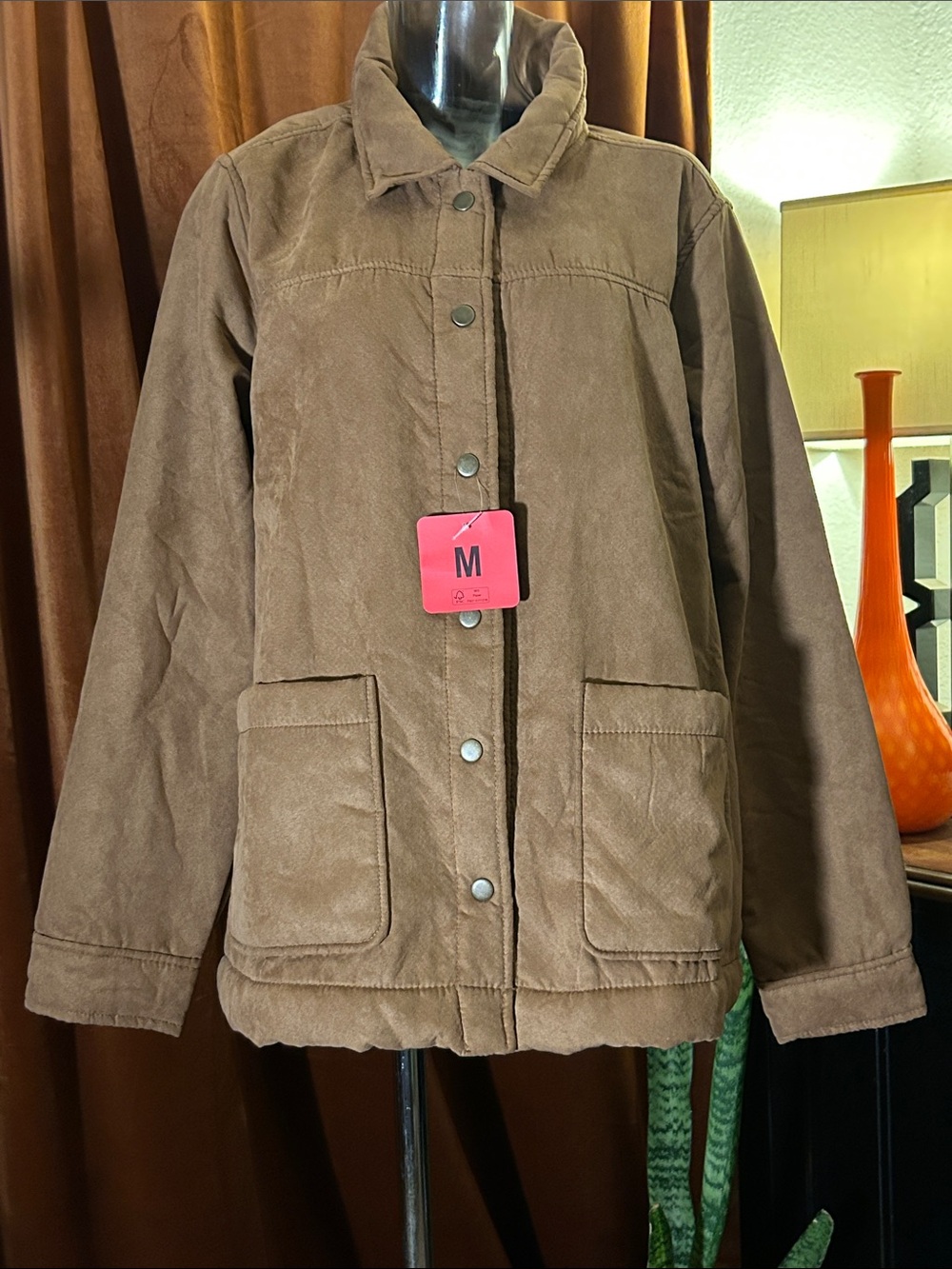 Boston Traders Brown Utility Button-Front Jacket